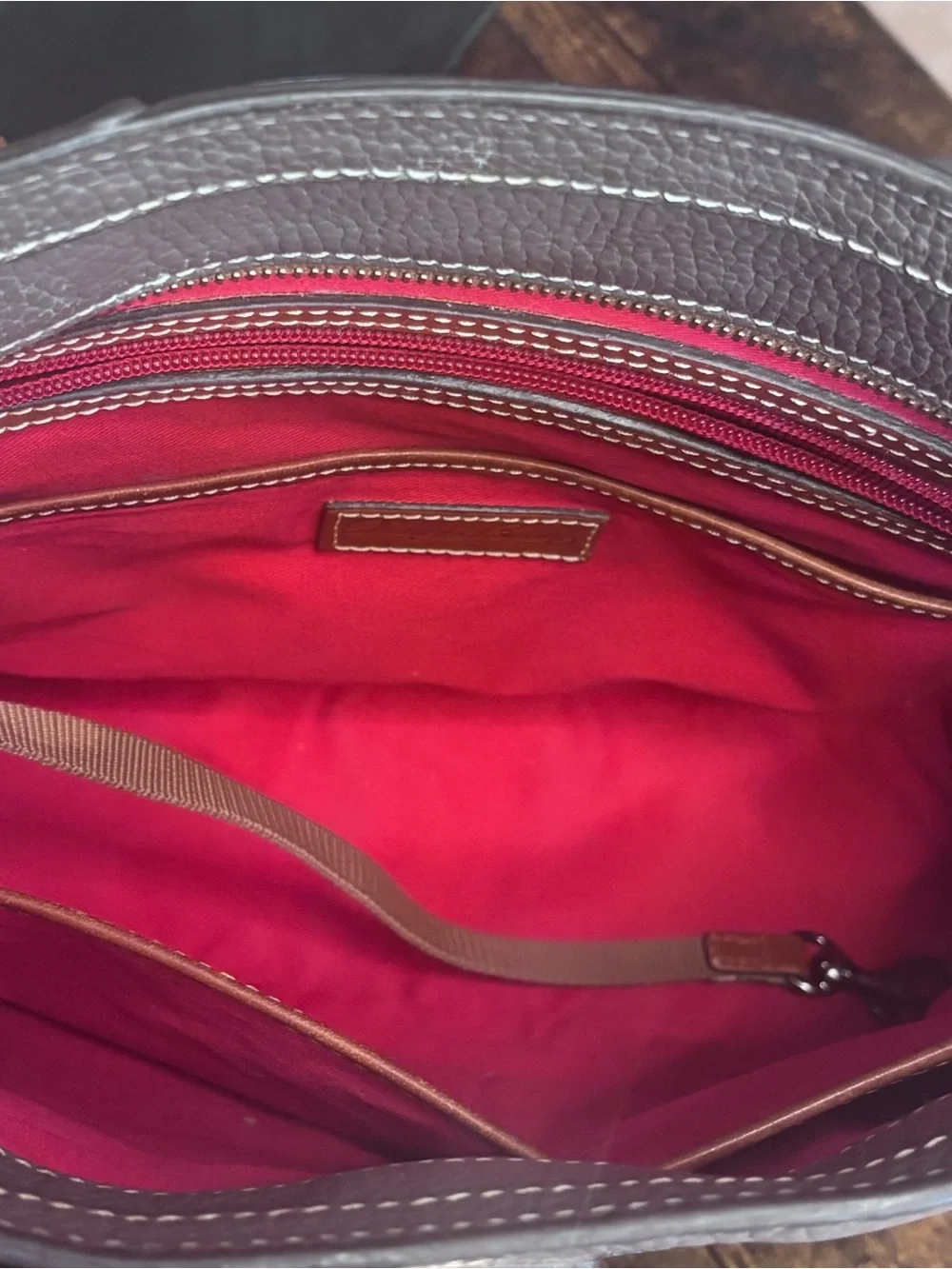 Dooney & Bourke Brown Pebbled Leather Tote with Matching Wallet